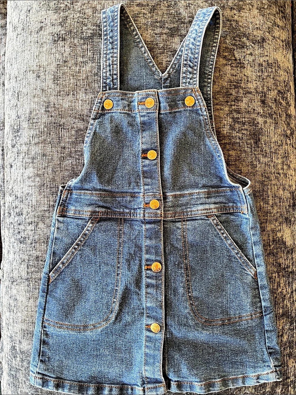 Bcbg Girls Denim Overall Dress Size 6 Like New